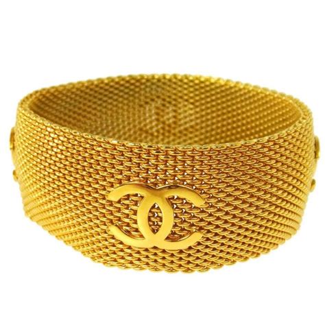 chanel gold mesh bracelet|authentic chanel charm bracelets.